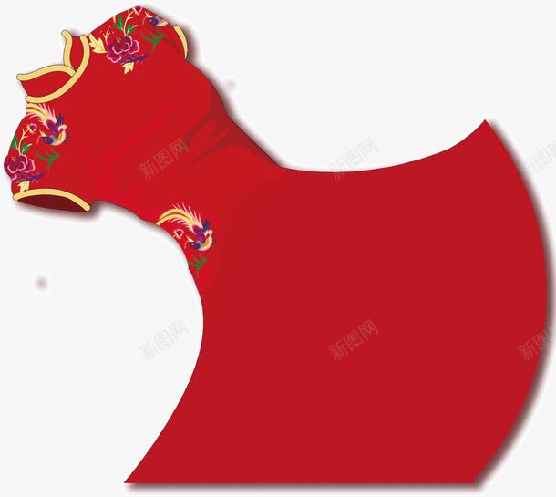 中国古典旗袍png免抠素材_88icon https://88icon.com 中国 古典 旗袍 红色