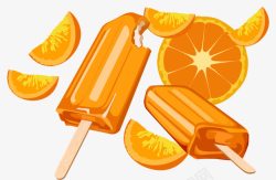 甜橙冰棒素材