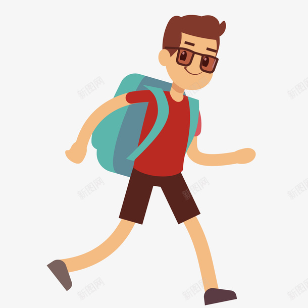 背着书包上学的男孩矢量图ai免抠素材_88icon https://88icon.com 上学 书包 人物设计 卡通 可爱 微笑 矢量图