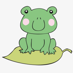 叶子上的小青蛙卡通图素材