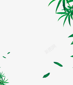 绿色竹叶装饰背景素材