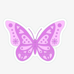 紫色蝴蝶花纹矢量图素材