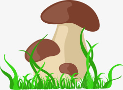 手绘卡通多个小蘑菇素材