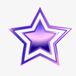 紫色质感双层五角星矢量图素材