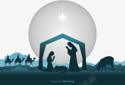 基督诞生的场景矢量图素材