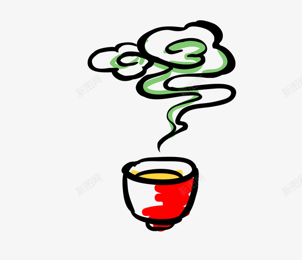 手绘中国传统食物矢量图ai免抠素材_88icon https://88icon.com 手绘中国传统食物茶祥云 矢量图