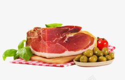红色美味的食物刀切西班牙火腿西素材