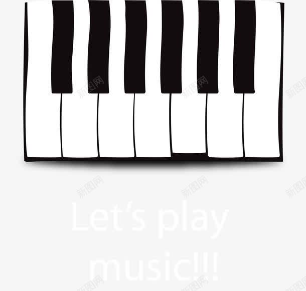 钢琴键元素png免抠素材_88icon https://88icon.com 乐器 弹琴 键盘 黑白