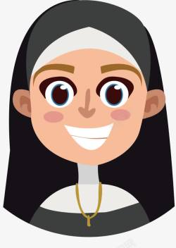 基督教徒微笑的修女高清图片