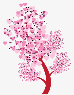卡通手绘粉色的树素材