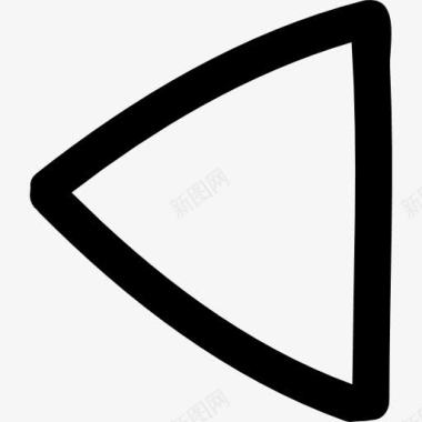 左箭头手工绘制的三角形图标图标