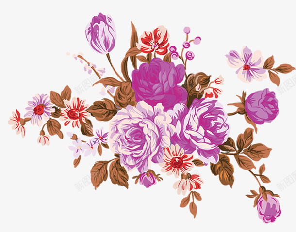 紫色卡通手绘花朵psd免抠素材_88icon https://88icon.com 卡通 手绘 紫色 紫色卡通手绘花朵 花朵 装饰