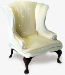 手绘白色欧式座椅素材