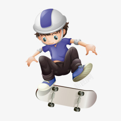 玩滑板的少年人物矢量图素材