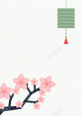 矢量日系樱花纸灯笼节日背景背景