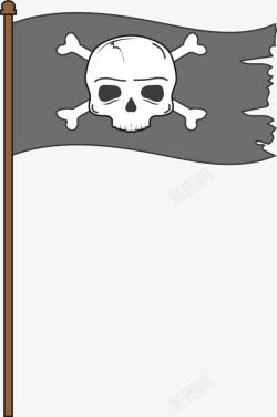 灰色骷髅海盗旗素材