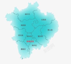 四川省矢量地图四川南充市地图高清图片