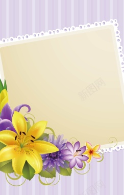 边框的彩色花朵背景矢量图背景