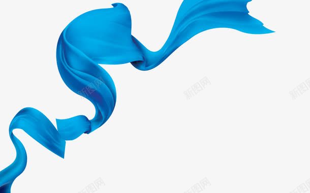蓝色飘带装饰图案png免抠素材_88icon https://88icon.com 节日元素 蓝色 装饰图案 飘带