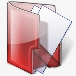 红色透明文件夹卡通图标图标