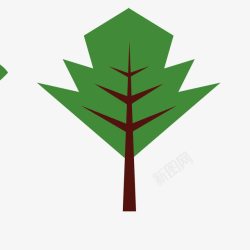 对称装饰树木绿色插画素材