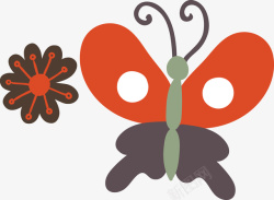 可爱的花蝴蝶卡通动物花蝴蝶矢量图高清图片