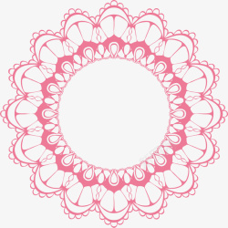 粉色蕾丝装饰图案矢量图素材