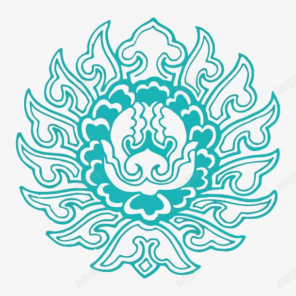 花纹png免抠素材_88icon https://88icon.com 中国风 古风 底纹 矢量花纹 花纹 蓝色