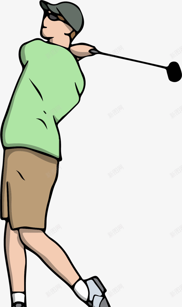 卡通打高尔夫人物插画png免抠素材_88icon https://88icon.com 人物插画 打高尔夫 运动 锻炼 高尔夫