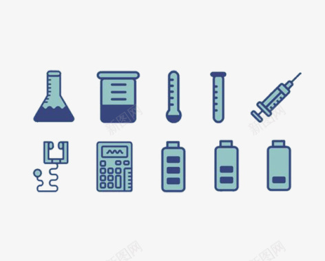 蓝瓶子医疗化学器具图标图标