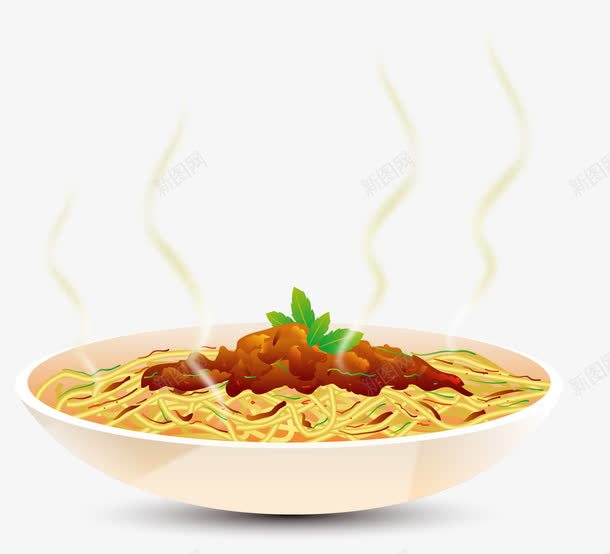 热腾腾的面条矢量图ai免抠素材_88icon https://88icon.com 热腾腾 美食 面条 食物 矢量图