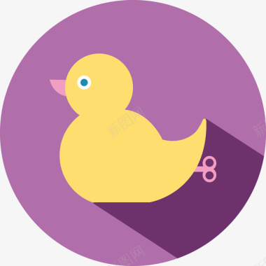 巴迪斯logo可爱的黄鸭子圆形图标矢量图图标