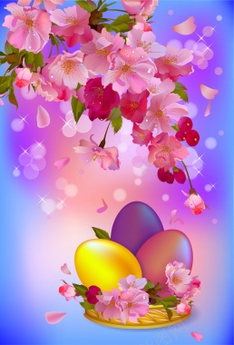 复活节彩蛋矢量图背景