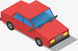 红色的新能源车车辆矢量图素材