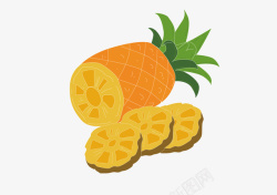 夏日水果卡通菠萝插画矢量图素材
