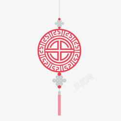红色中国风中国结创意装饰矢量图素材