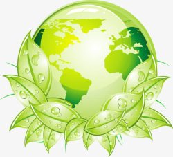 绿叶地球环保图案素材