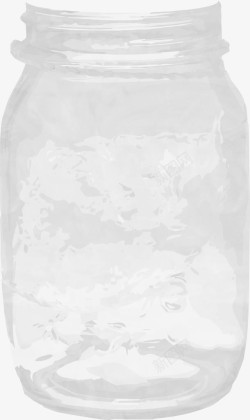 手绘透明玻璃瓶素材