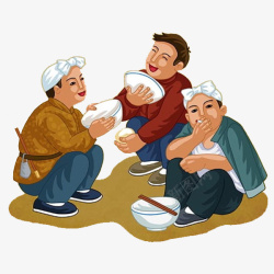 吃饭的农民素材