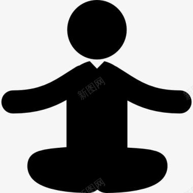 男女瑜伽坐姿的人图标图标