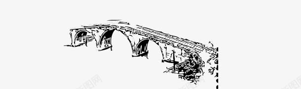 传统图案桥矢量图图标图标