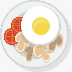 彩色手绘鸡蛋早餐矢量图素材