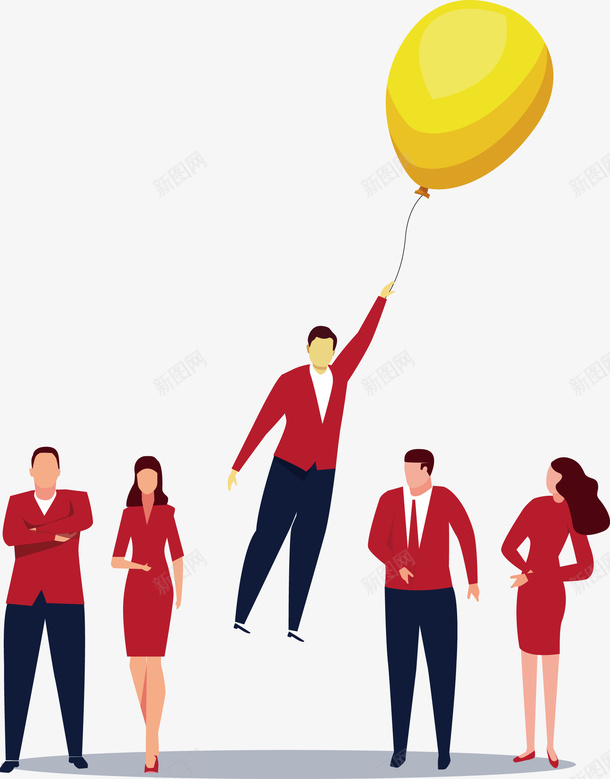 五个红衣服的人和气球矢量图eps免抠素材_88icon https://88icon.com 气球 气球png 气球矢量图 红衣服 红衣服的人 矢量图
