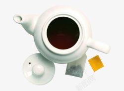 茶壶俯视图白色茶壶高清图片