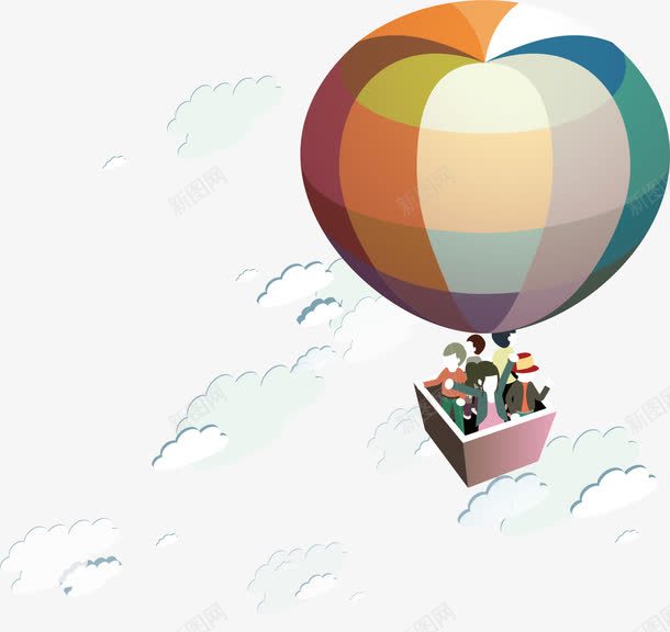 彩色热气球png免抠素材_88icon https://88icon.com 创意 动漫 彩色 手绘的 旅游 热气球 矢量的 绘画