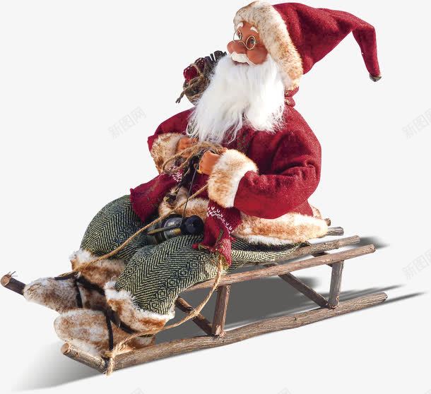 骑着雪橇的圣诞老人png免抠素材_88icon https://88icon.com 人偶 圣诞老人 雪橇 驯鹿