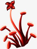 红色蘑菇手绘植物金秋素材