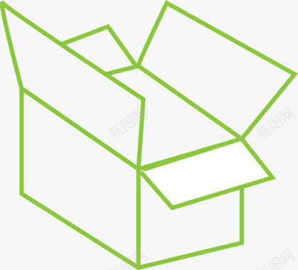箱子绿色箱子矢量图图标图标