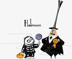 手绘凶残的僵尸万圣节HALLOWEEN元素高清图片