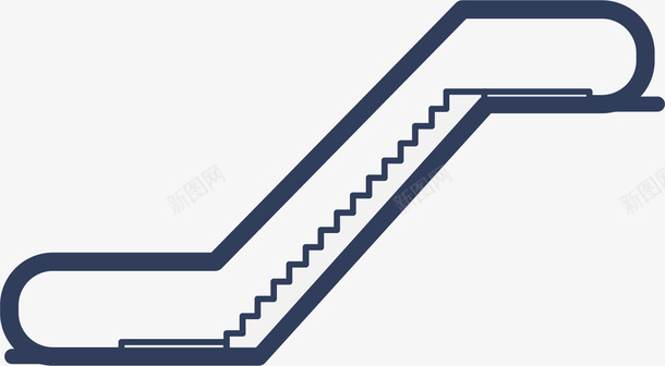 楼梯卡通自动扶梯图标矢量图图标